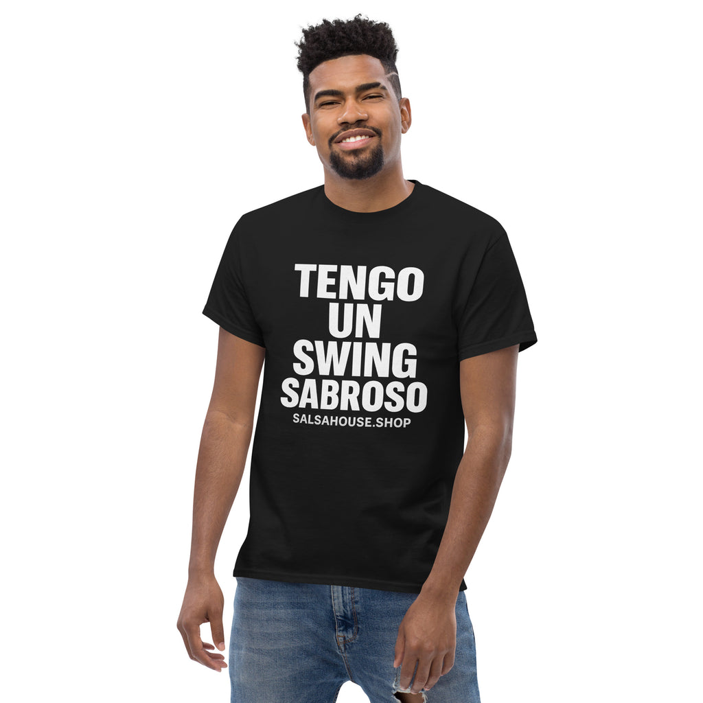 Unisex classic tee-TENGO UN SWING SABROSO-plain-black