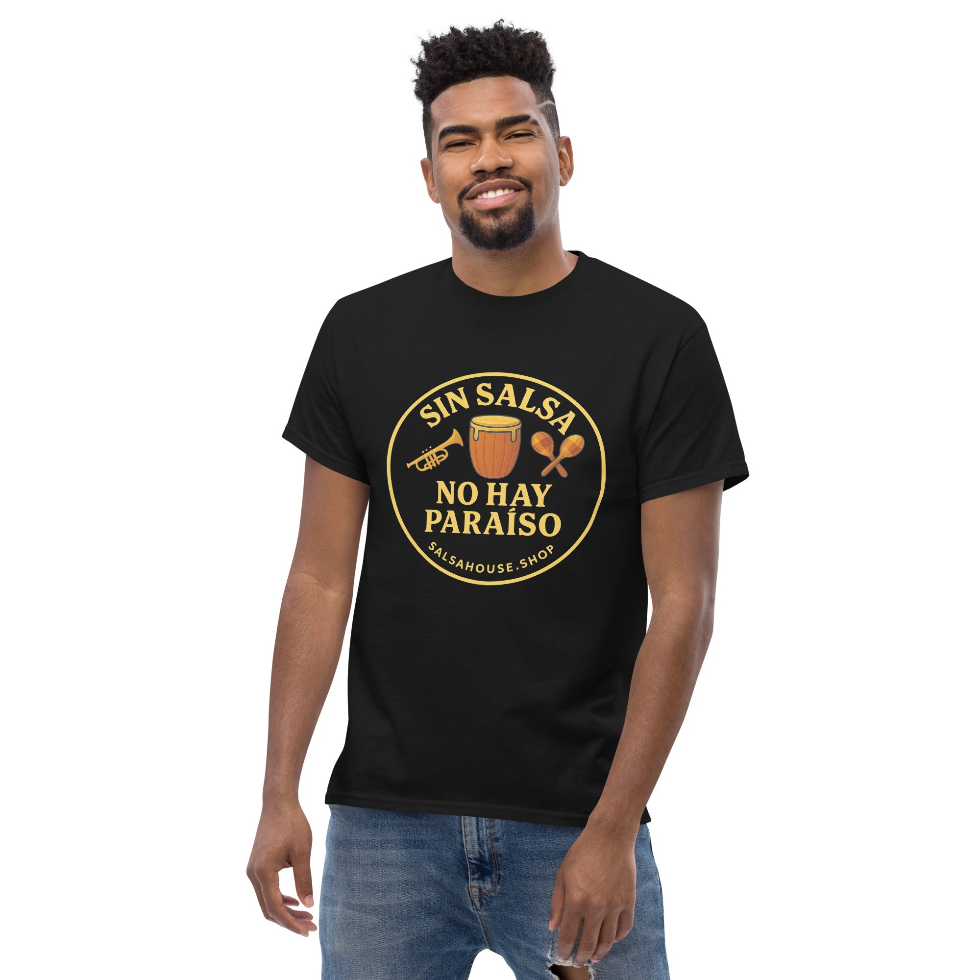 Unisex classic tee-SIN SALSA NO HAY PARAÍSO-black