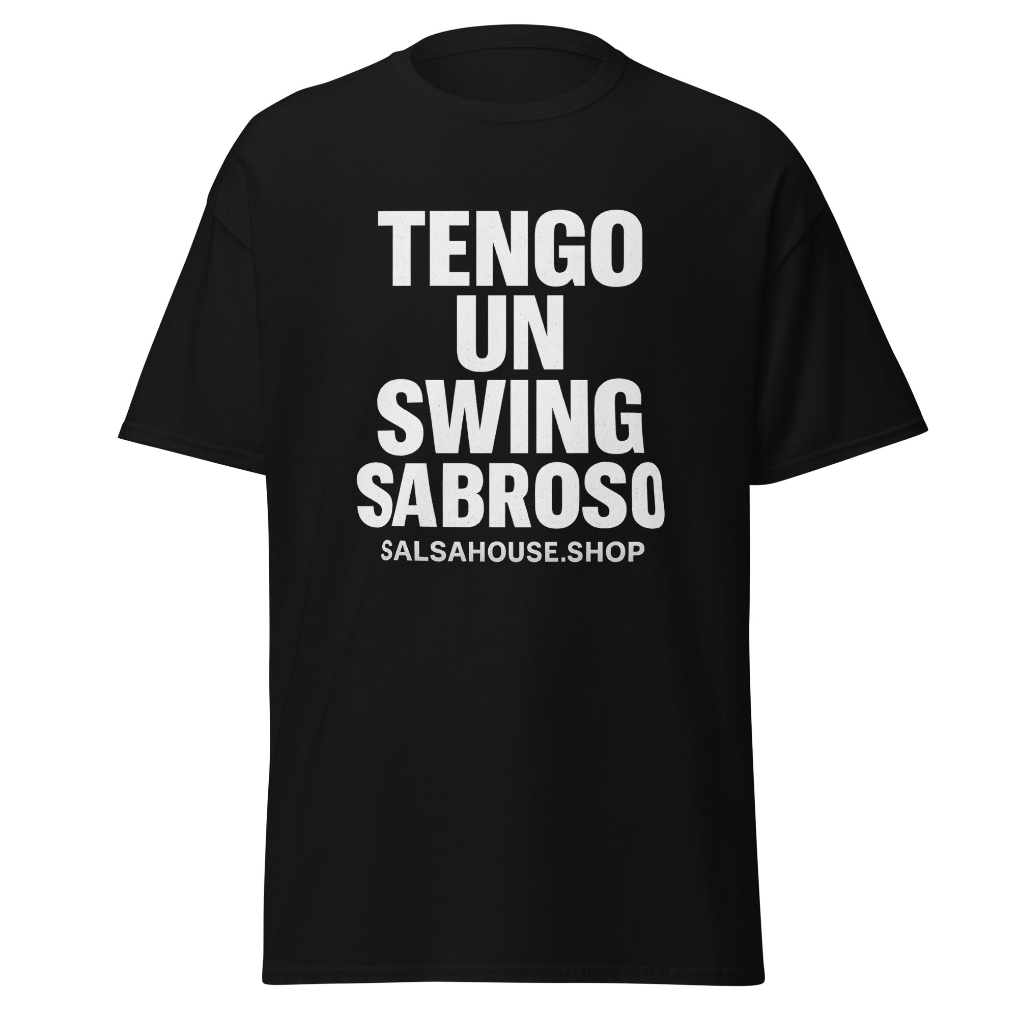 Unisex classic tee-TENGO UN SWING SABROSO-plain-black