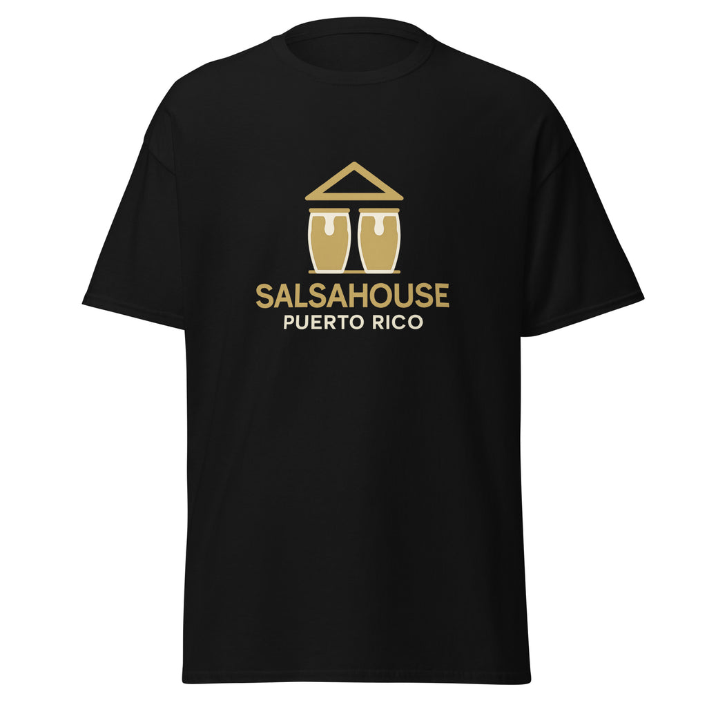 Unisex classic tee-SALSAHOUSE PUERTO RICO-black/gold