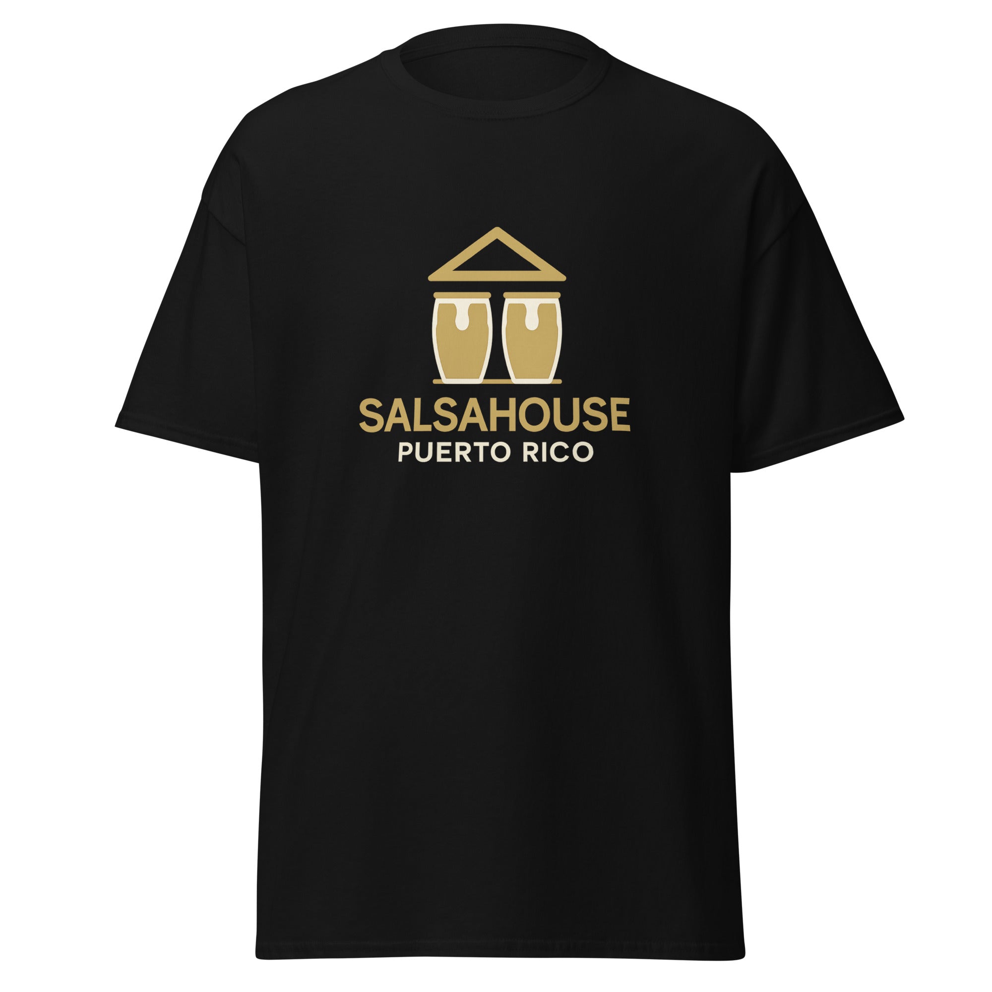 Unisex classic tee-SALSAHOUSE PUERTO RICO-black/gold