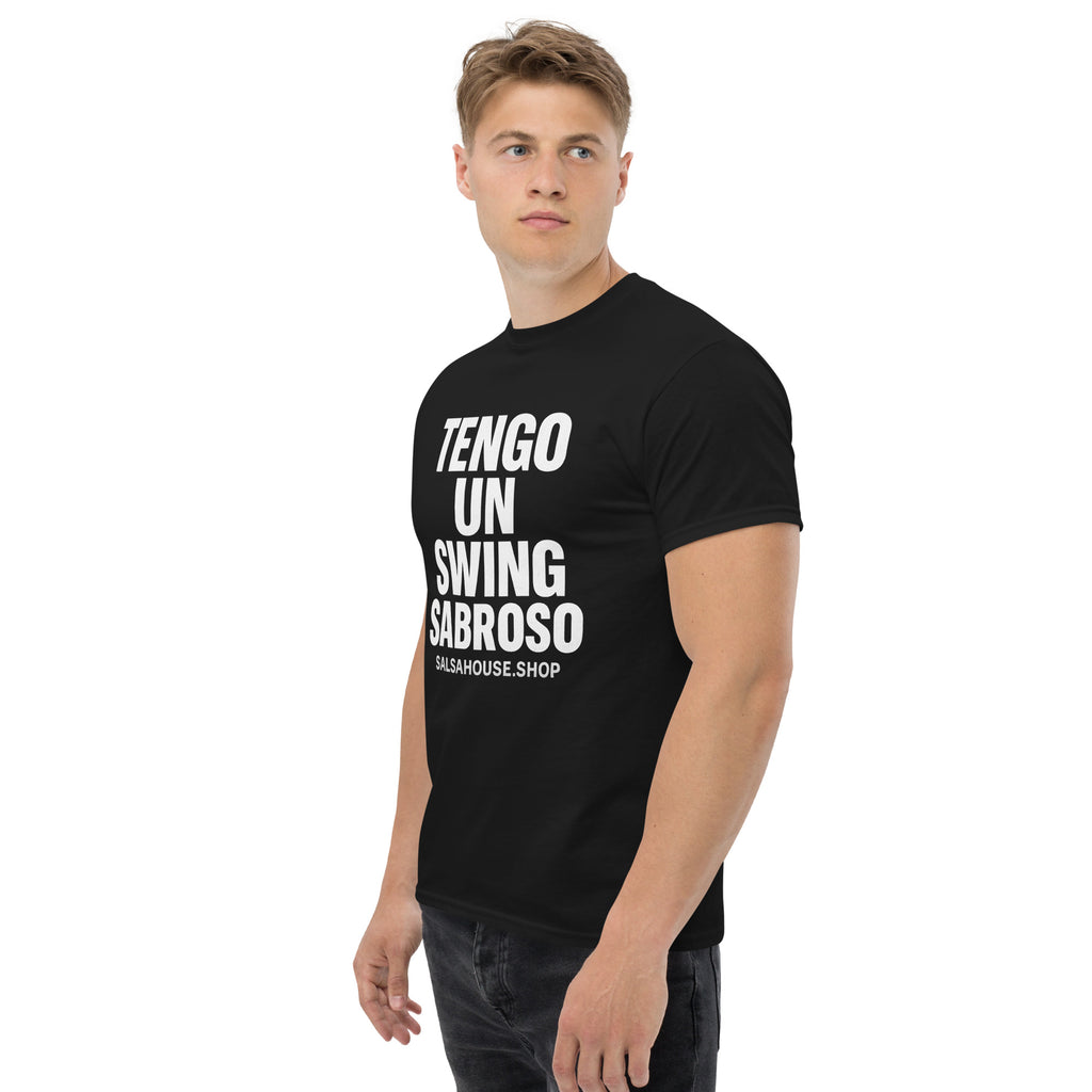 Unisex classic tee-TENGO UN SWING SABROSO-plain-black