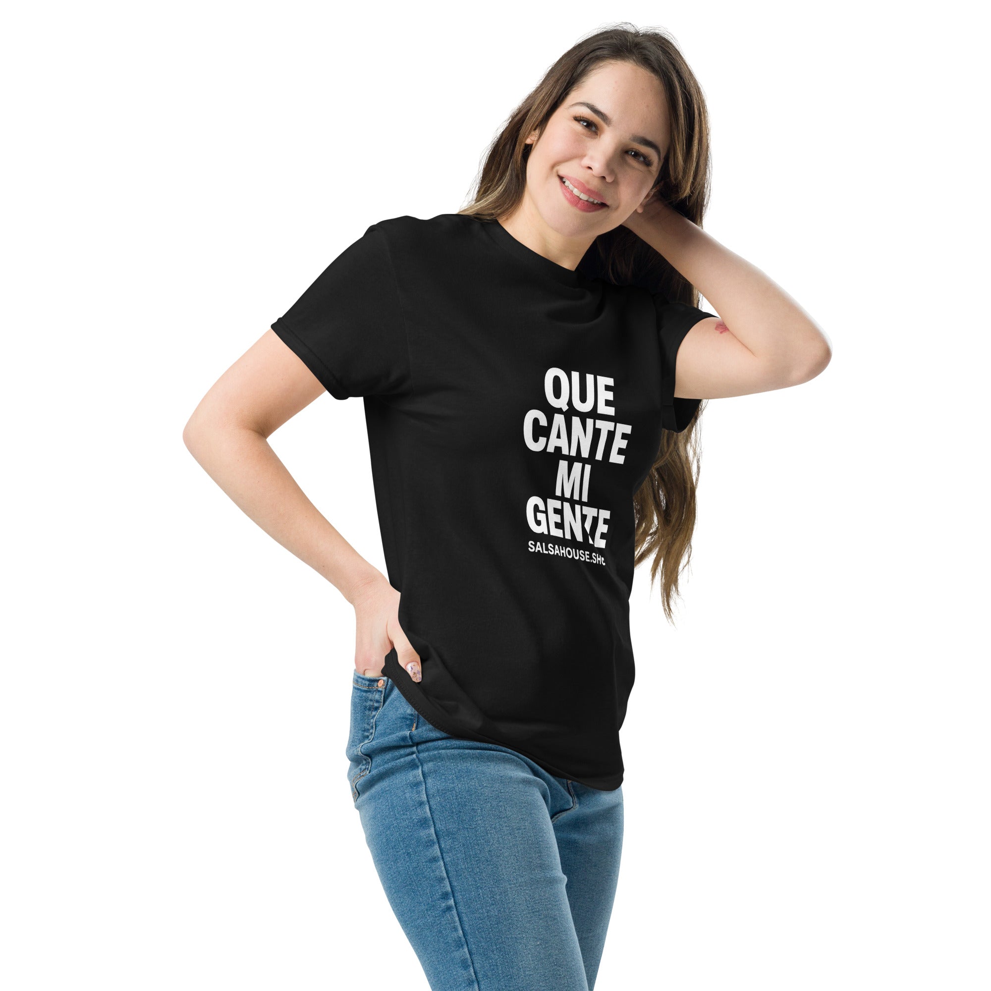 Unisex classic tee-QUE CANTE MI GENTE-plain-black