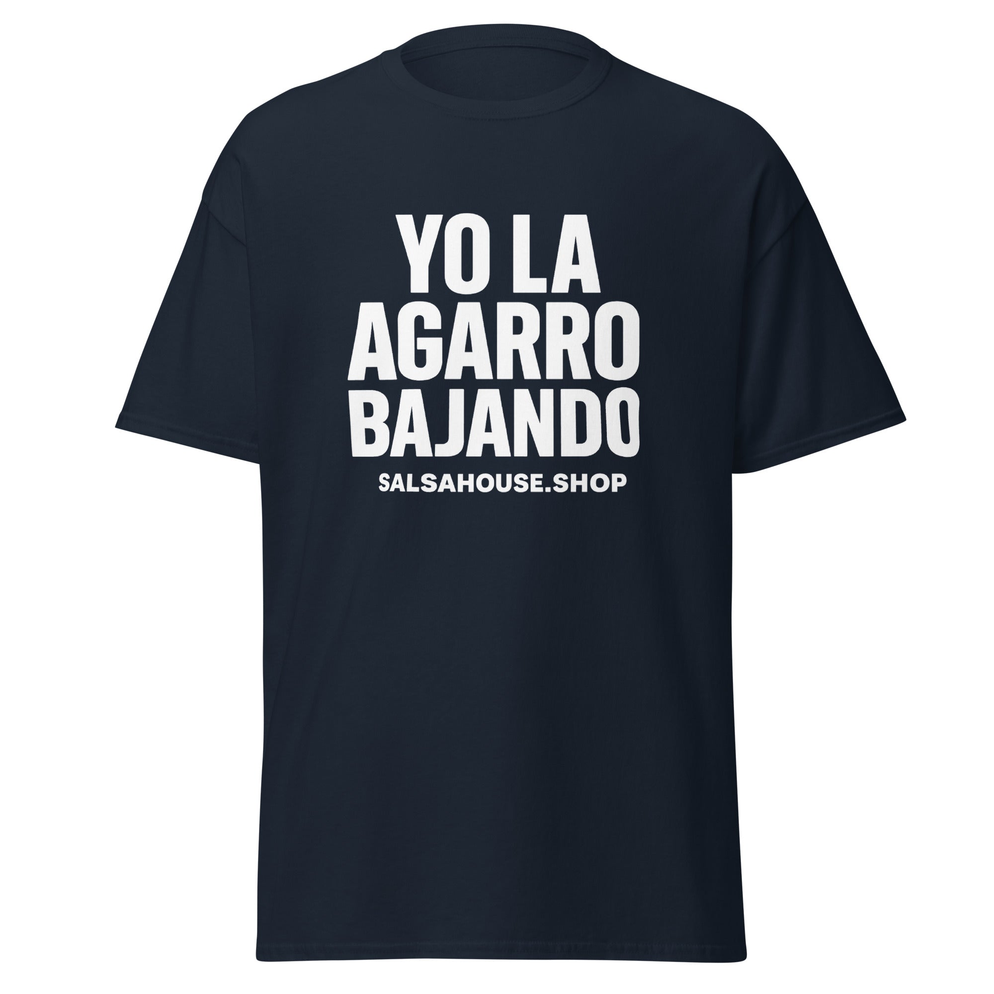 Unisex classic tee-YO LA AGARRO BAJANDO-plain-navy