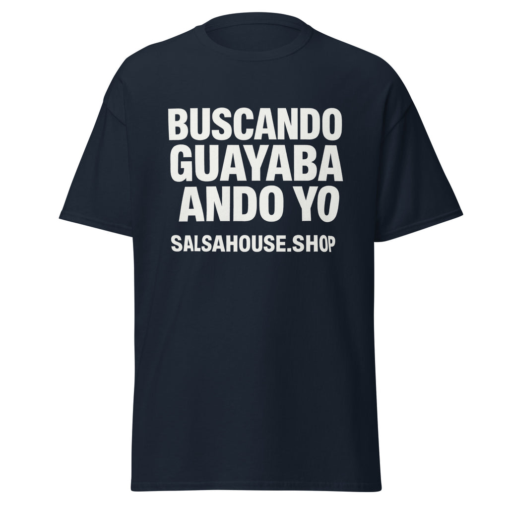 Unisex classic tee-BUSCANDO GUAYABA ANDO YO-plain-navy