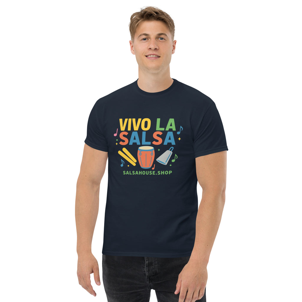 Unisex classic tee-VIVO LA SALSA-navy
