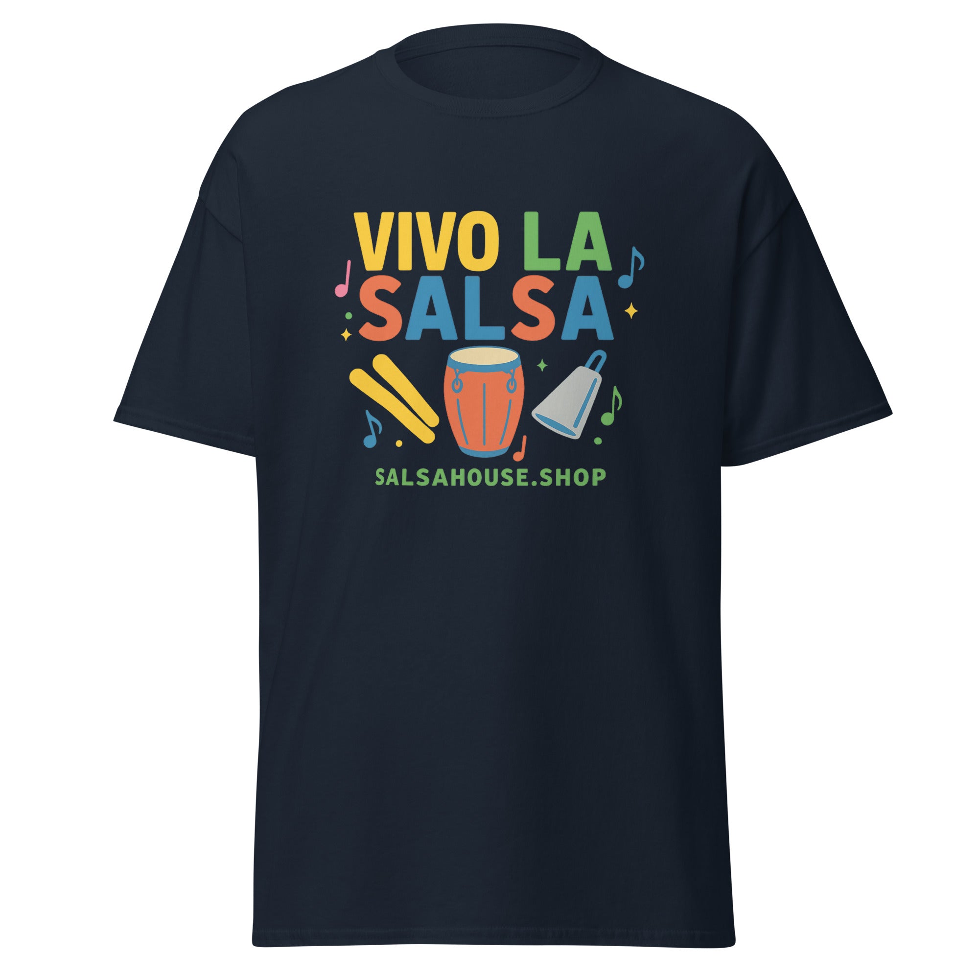 Unisex classic tee-VIVO LA SALSA-navy