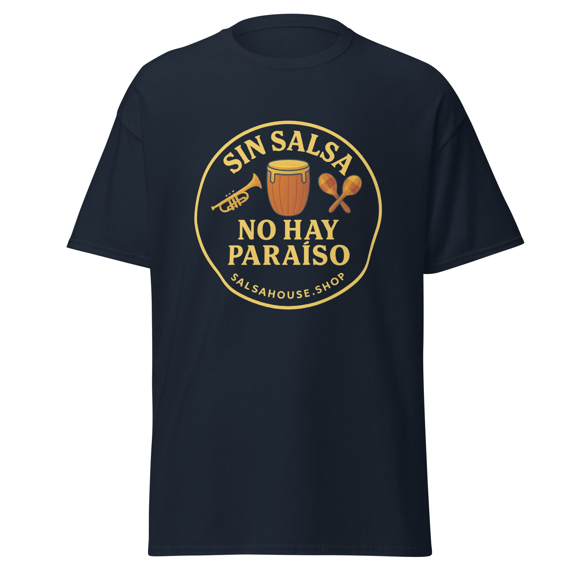 Unisex classic tee-SIN SALSA NO HAY PARAÍSO-navy
