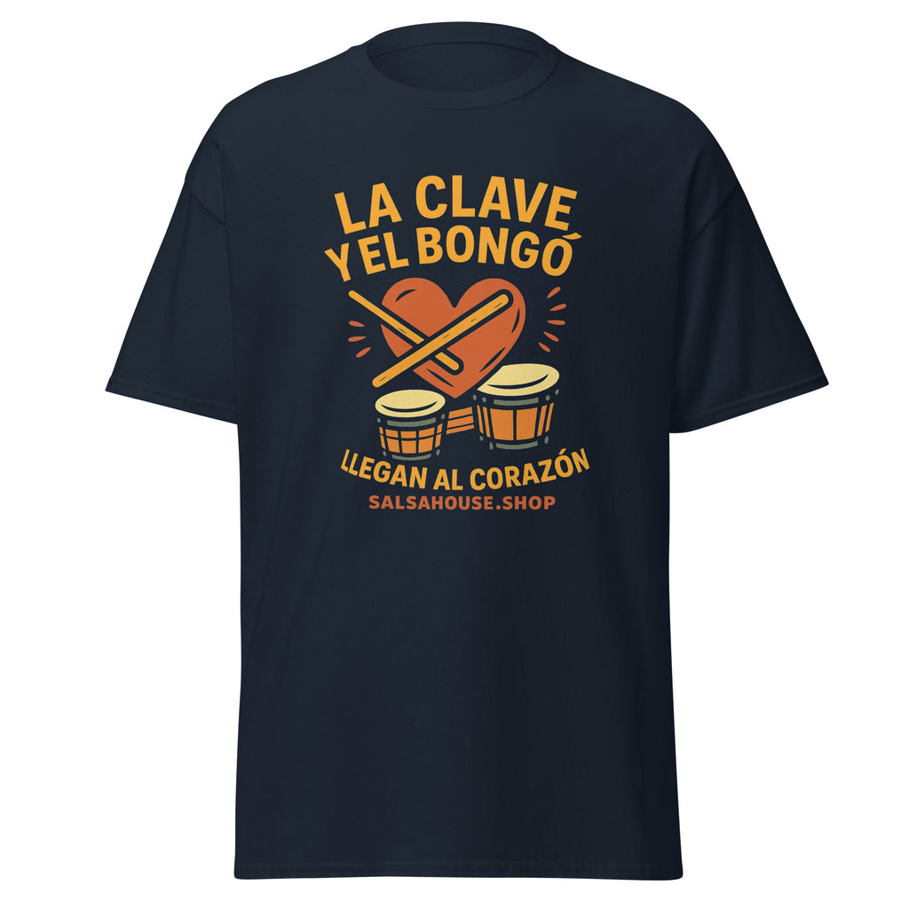 Unisex classic tee-CLAVE Y BONGÓ-navy
