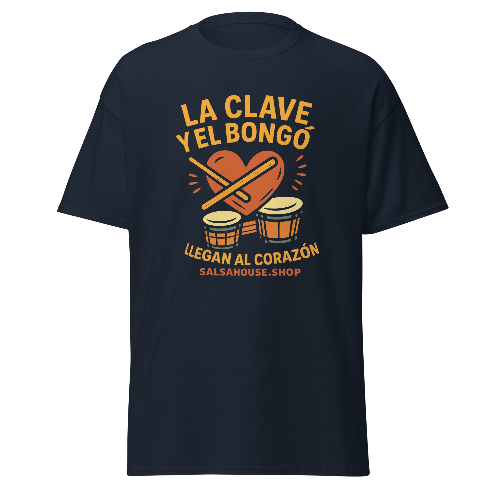 Unisex classic tee-CLAVE Y BONGÓ-navy