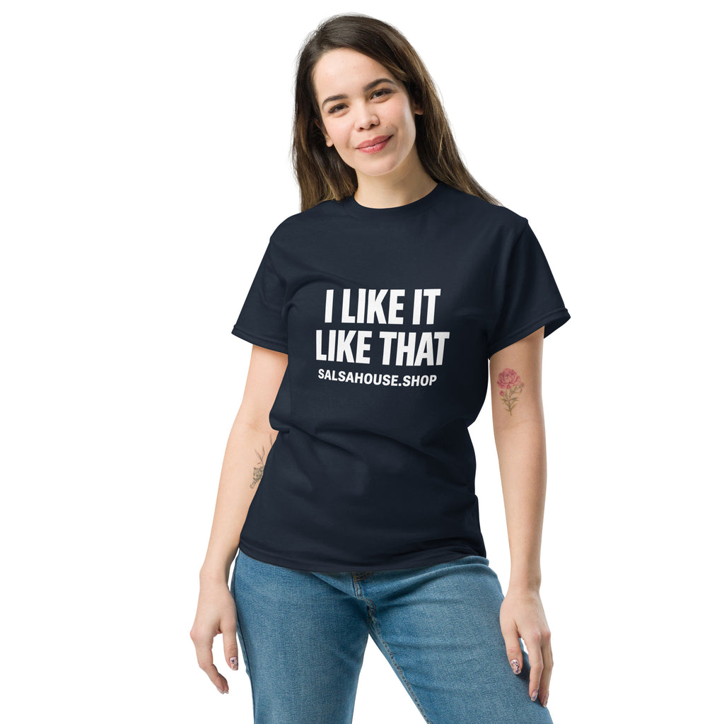 Unisex classic tee-I LIKE IT LIKE THAT-plain-navy