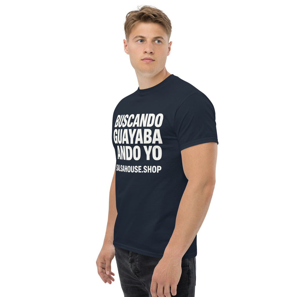 Unisex classic tee-BUSCANDO GUAYABA ANDO YO-plain-navy