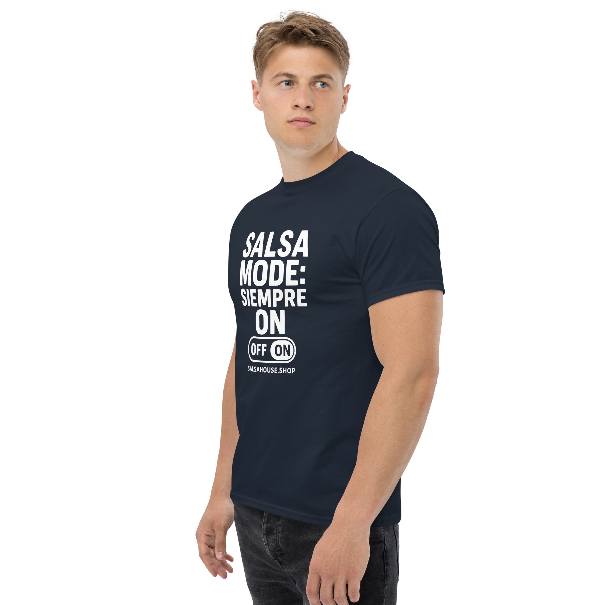 Unisex classic tee-SALSA MODE SIEMPRE ON-navy