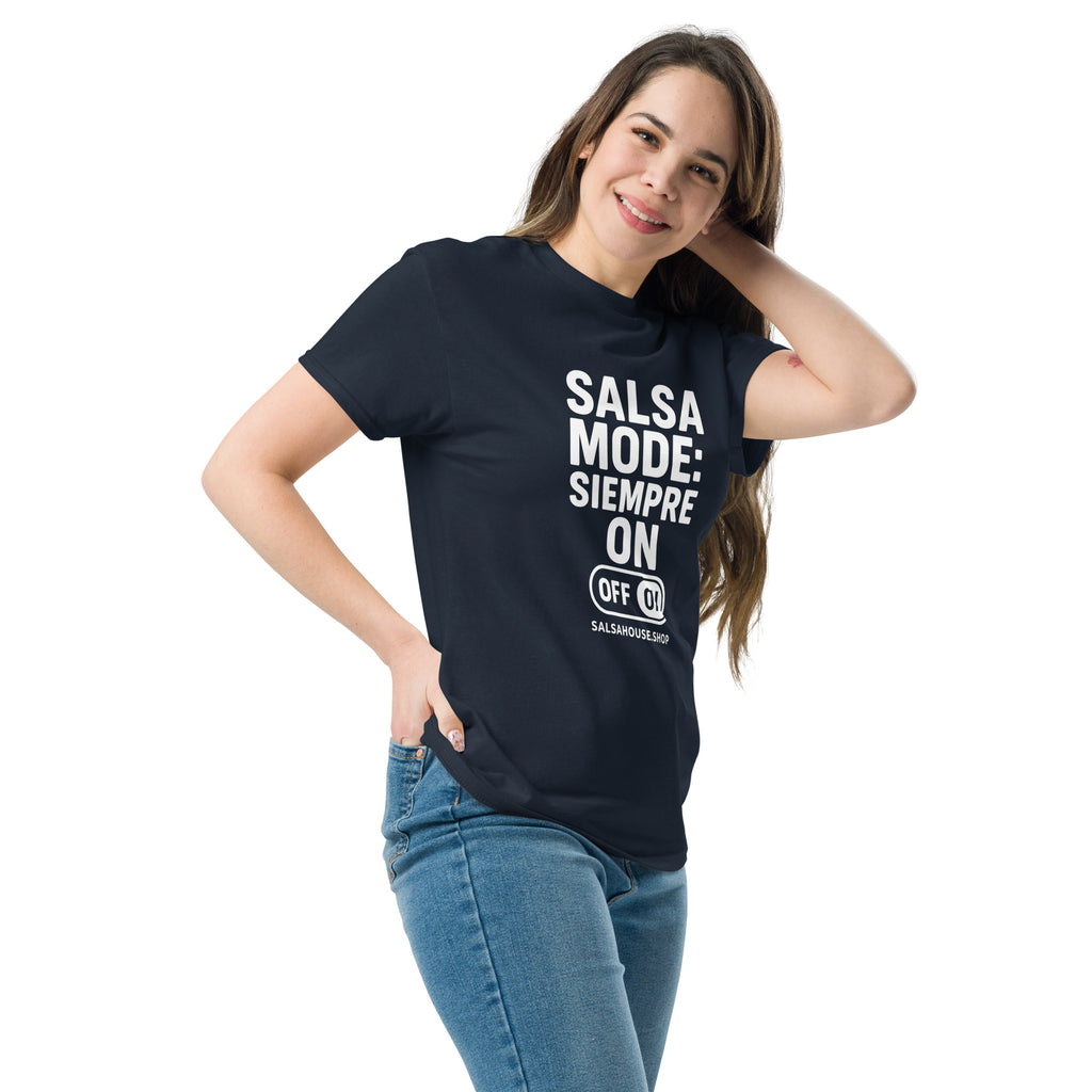 Unisex classic tee-SALSA MODE SIEMPRE ON-navy