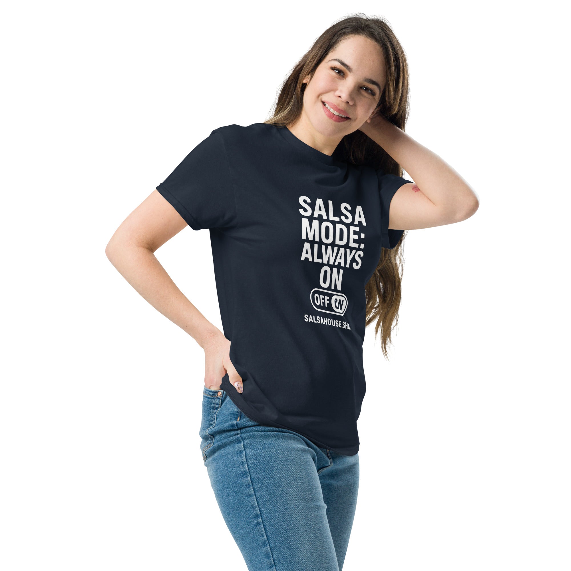 Unisex classic tee-SALSA MODE ALWAYS ON-navy