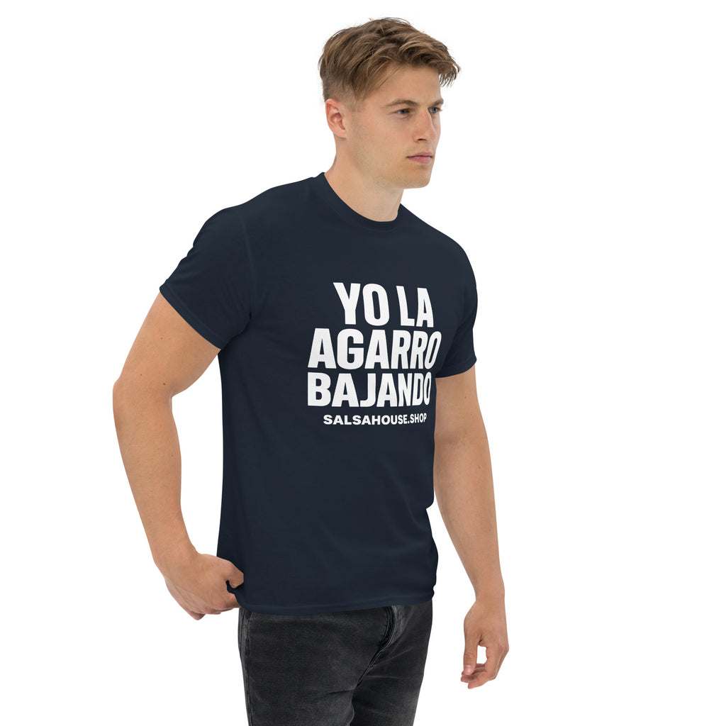 Unisex classic tee-YO LA AGARRO BAJANDO-plain-navy