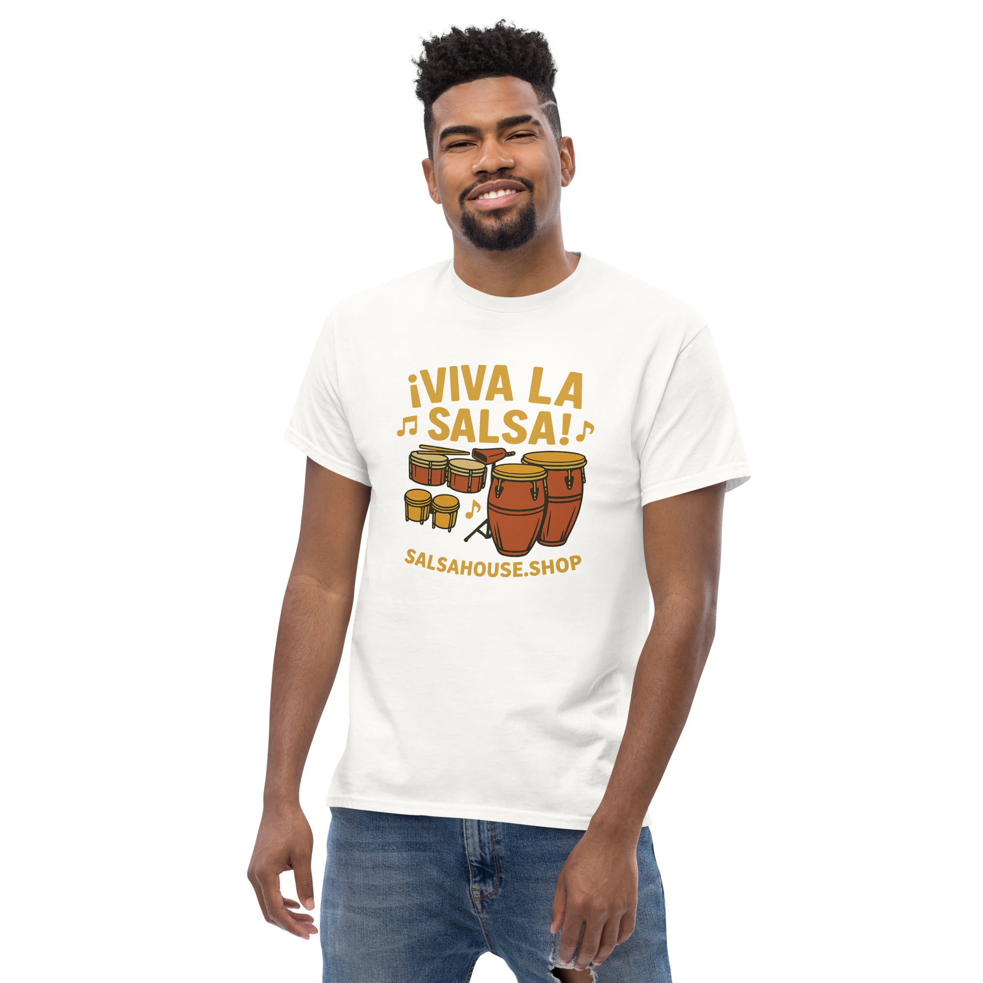 Unisex classic tee-VIVA LA SALSA-white
