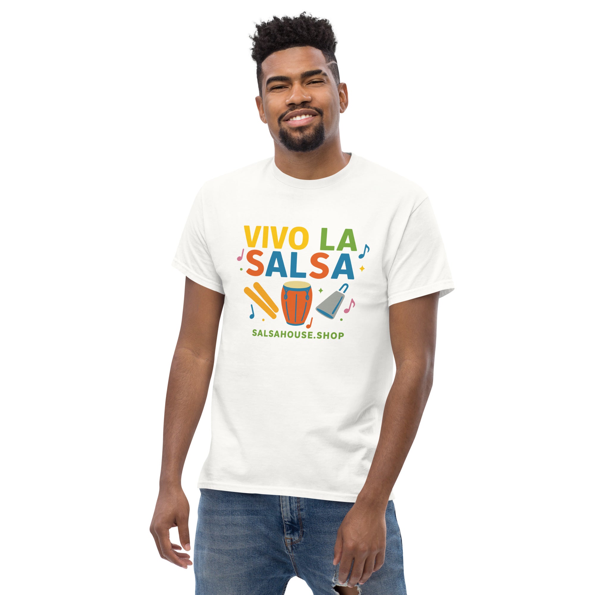Unisex classic tee-VIVO LA SALSA-white