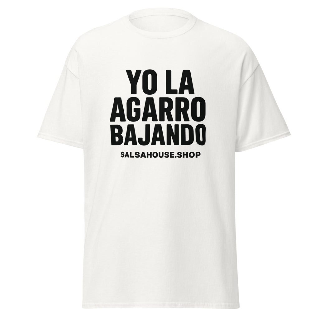 Unisex classic tee-YO LA AGARRO BAJANDO-plain-white