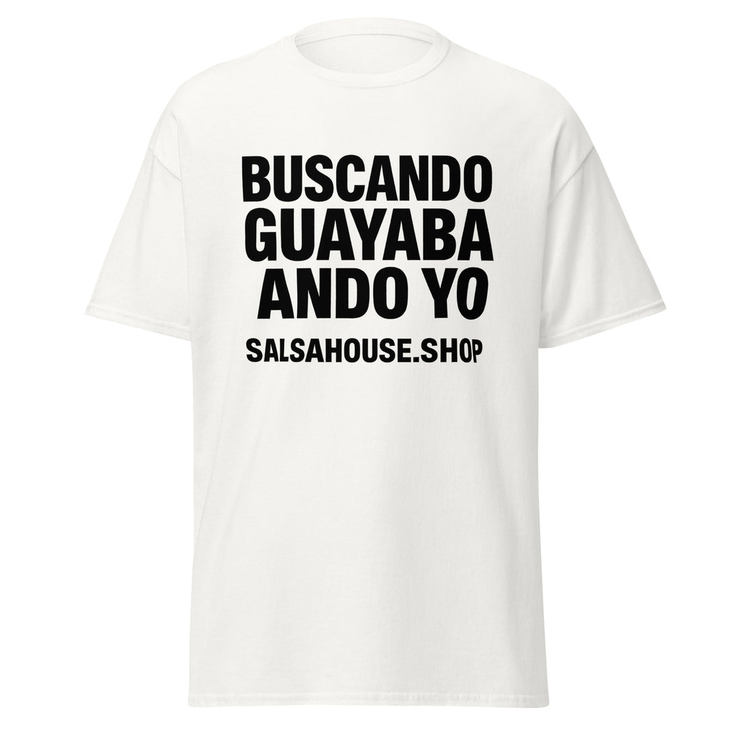 Unisex classic tee-BUSCANDO GUAYABA ANDO YO-plain-white
