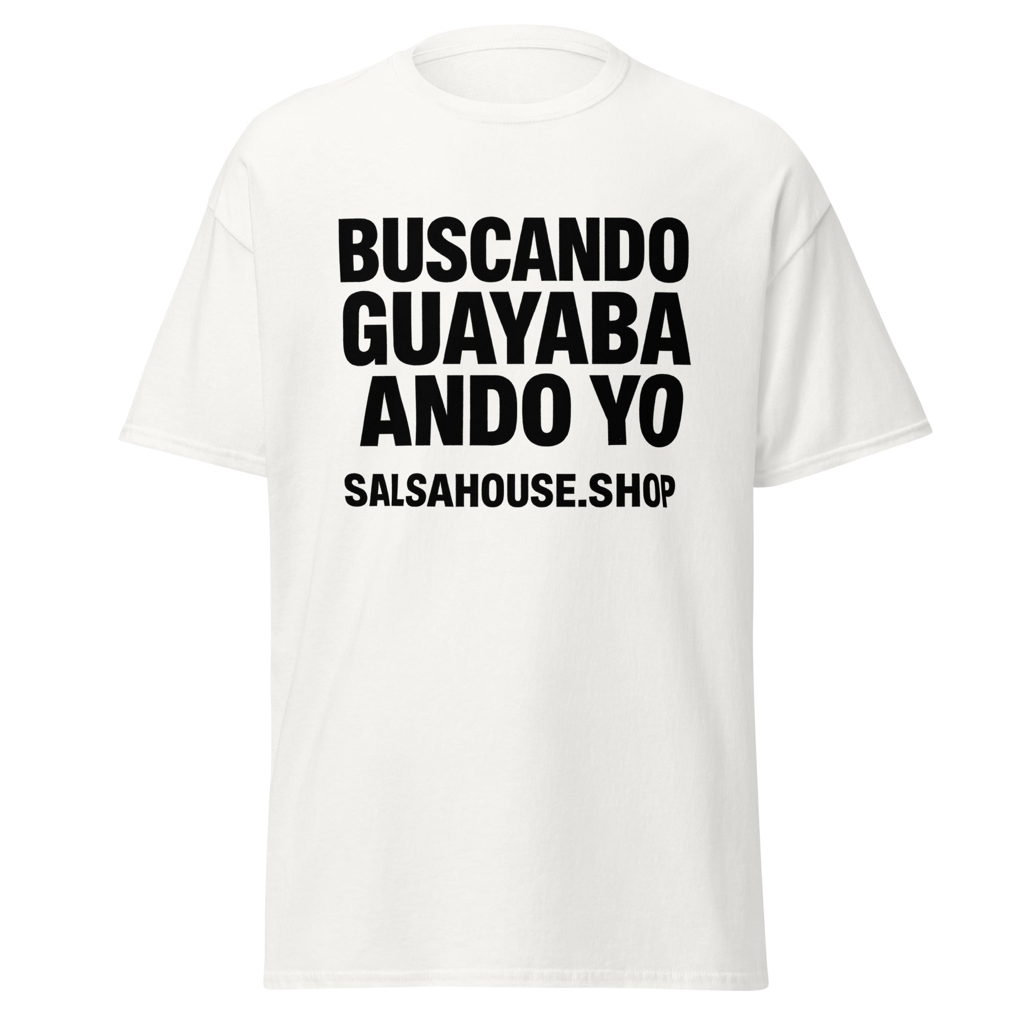 Unisex classic tee-BUSCANDO GUAYABA ANDO YO-plain-white