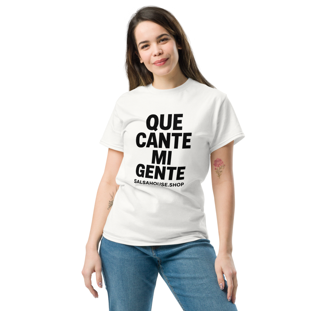 Unisex classic tee-QUE CANTE MI GENTE-plain-white