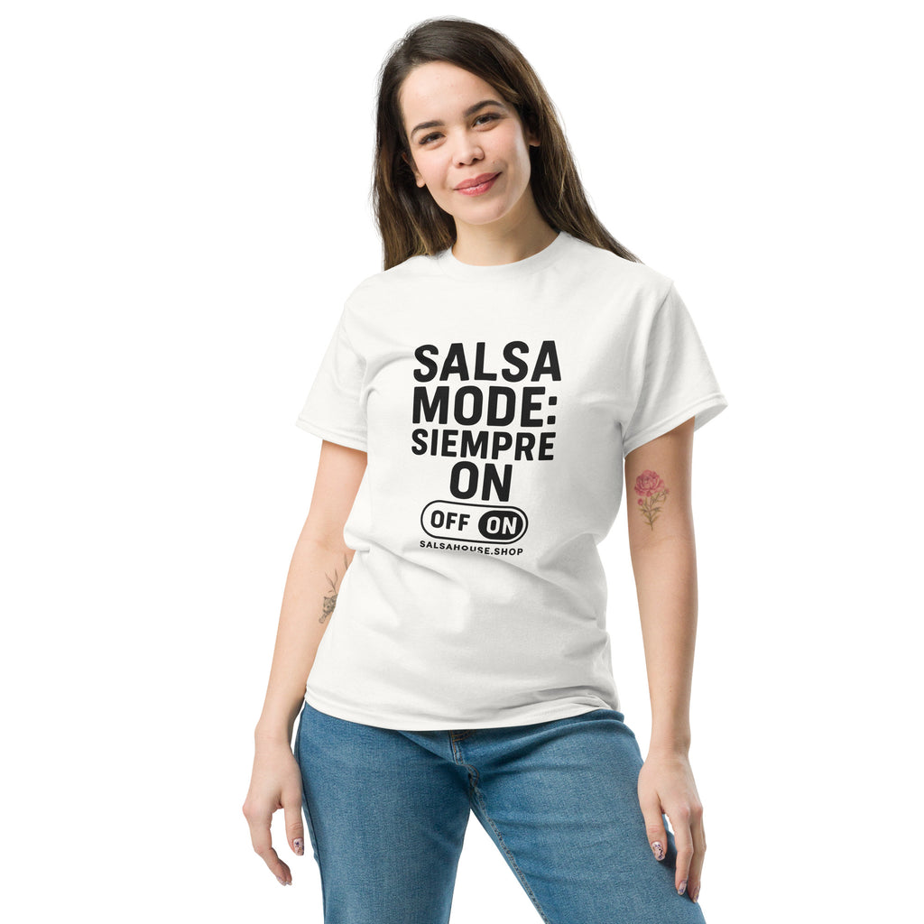 Unisex classic tee-SALSA MODE SIEMPRE ON-white