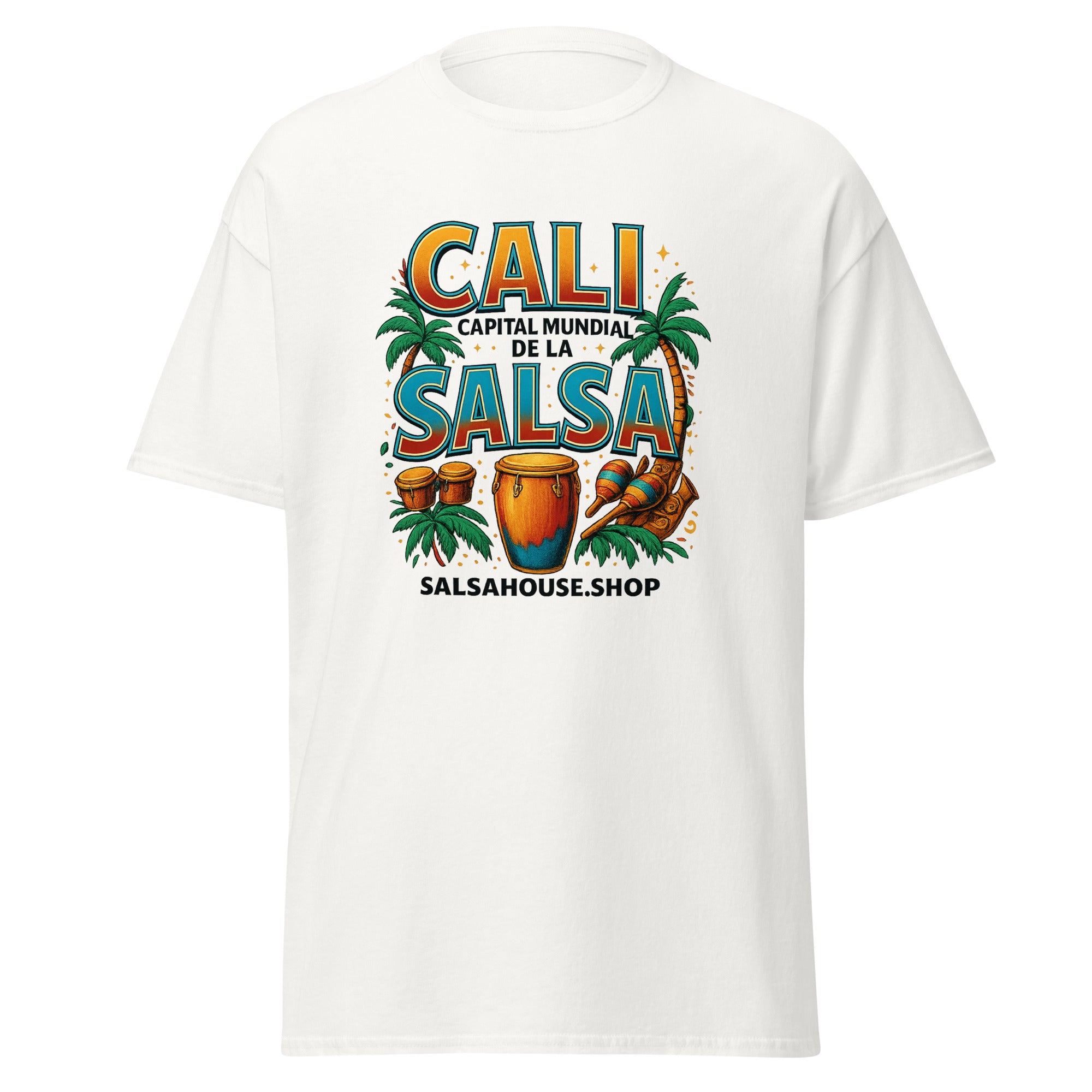 Unisex classic tee-CALI CAPITAL MUNDIAL DE LA SALSA-white