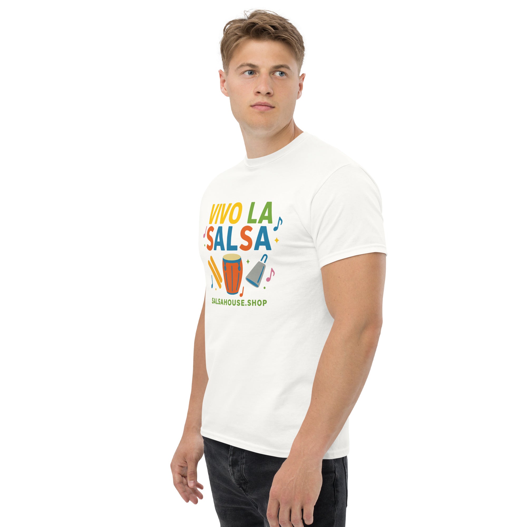 Unisex classic tee-VIVO LA SALSA-white