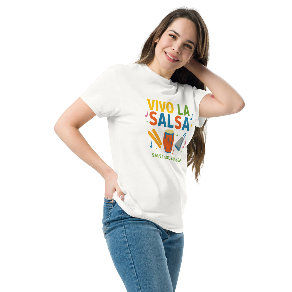Unisex classic tee-VIVO LA SALSA-white