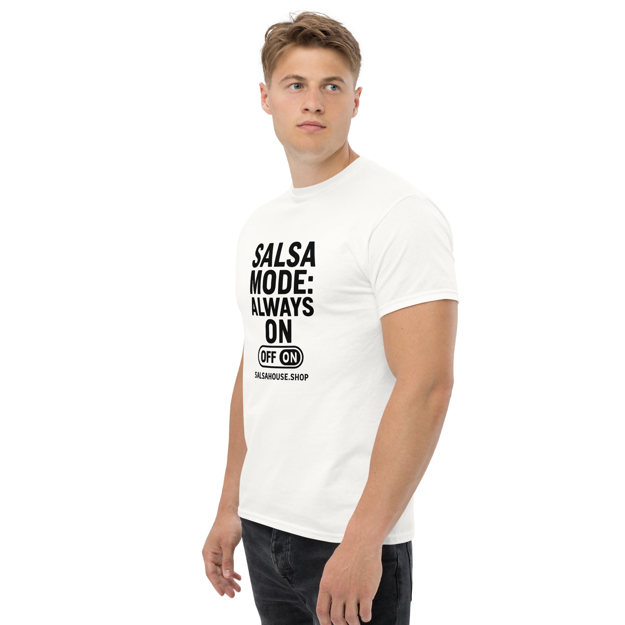 Unisex classic tee-SALSA MODE ALWAYS ON-white