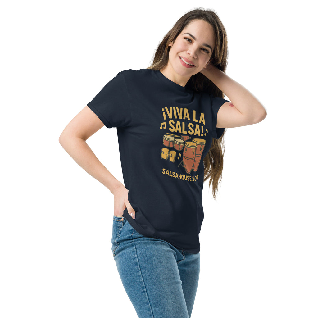 Unisex classic tee-VIVA LA SALSA-navy