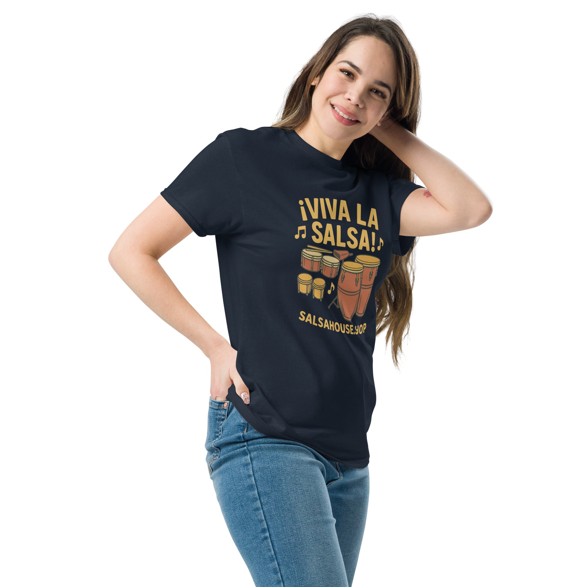 Unisex classic tee-VIVA LA SALSA-navy
